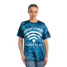 Load image into Gallery viewer, &quot;Powered by GOD&quot; Tie-Dye Tee, Crystal
